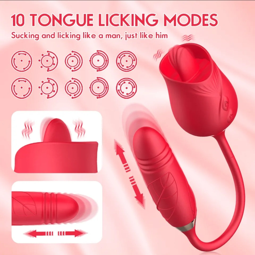 Rose Tongue Vibrator Plug